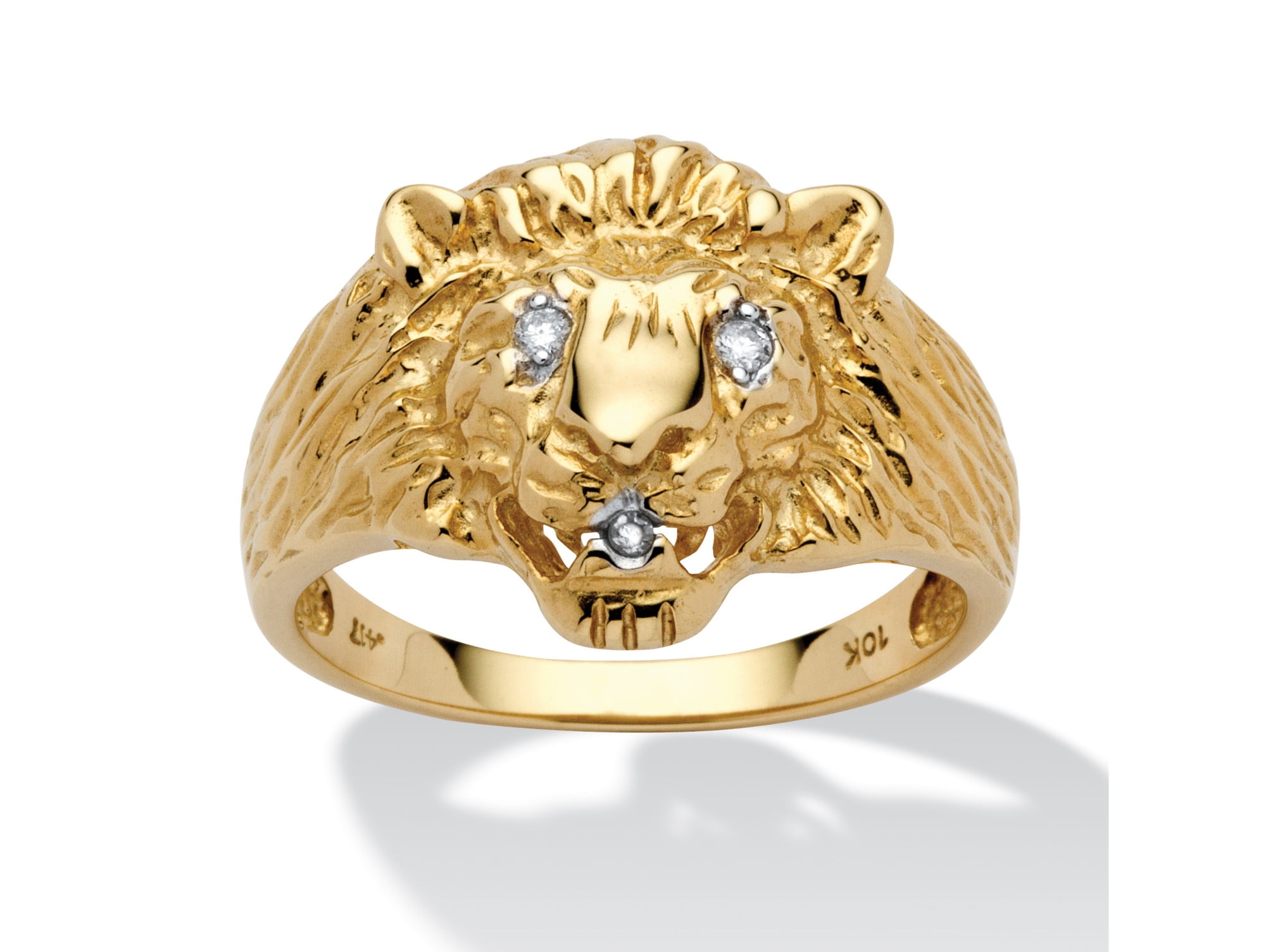 14k/18k Solid Gold Versace Style Lion Ring | Uverly - UVERLY